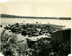 Waukewan low water 1950's by Bill Fairbanks     